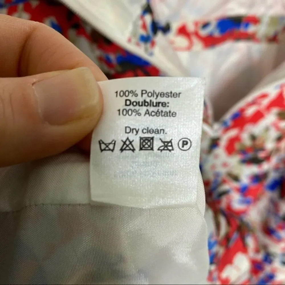 J. Crew Printed Seaside Cami Dress Blue Red Floral Size 4